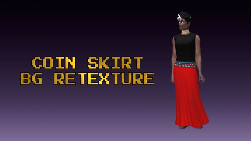 Stylish Maxi Skirt with Coin Belt Sims 4 CC