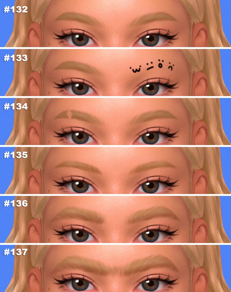 sims 4 cc maxis match eyebrows collection girls edition by sims3melancholic 3