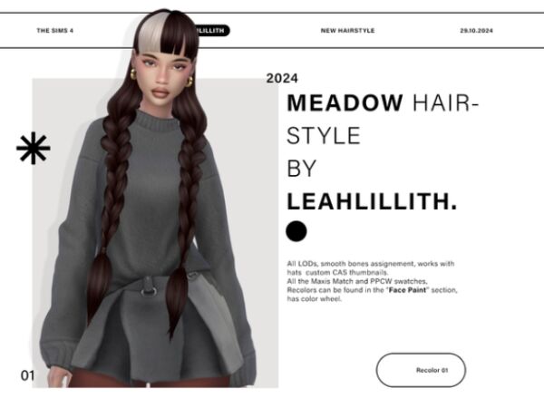 Meadow Hairstyle by Leahlillith Sims 4 CC