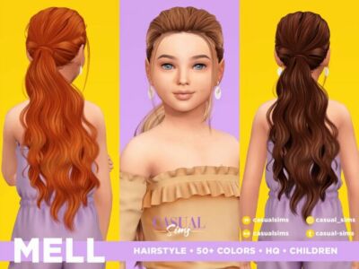 Mell Hairstyle for Kids Sims 4 CC