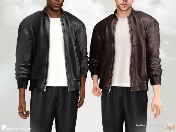 Men Leather Legacy Collection – Jacket & T-Shirt Sims 4 CC