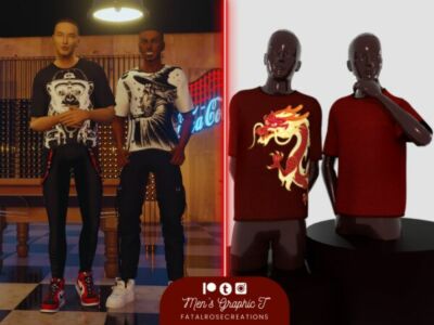 Stylish Men’s Graphic T-Shirt Sims 4 CC