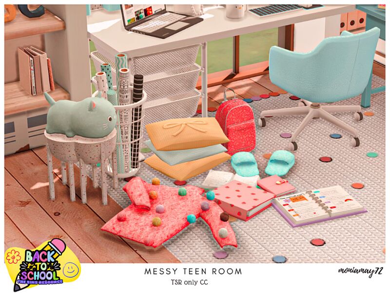 sims 4 cc messy teen room 3