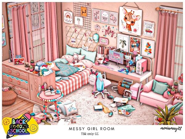 sims 4 cc messy teen room 9