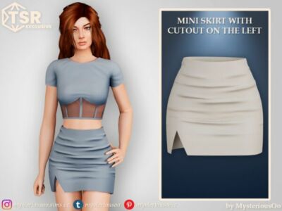 Stylish Mini Skirt with Cutout Sims 4 CC