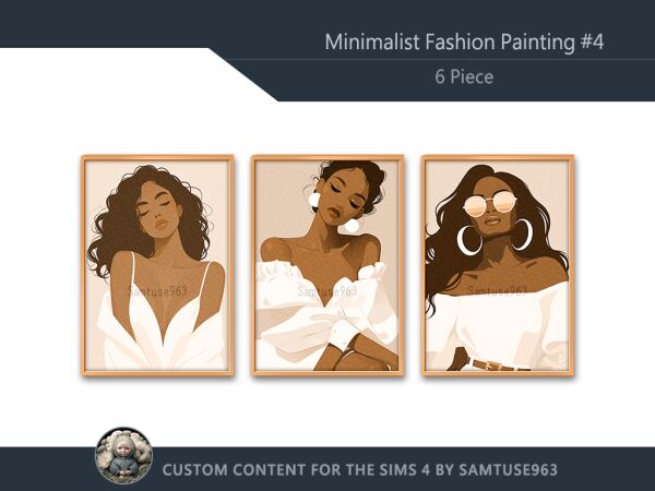 Minimalist Fashion Painting #4 Sims 4 CC