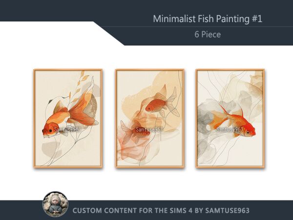 Minimalist Fish Painting #1 Extra A Samtuse963 Sims 4 CC