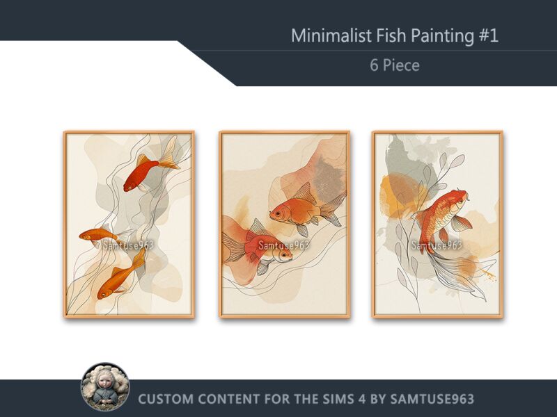 sims 4 cc minimalist fish painting 1 extra a samtuse963 2