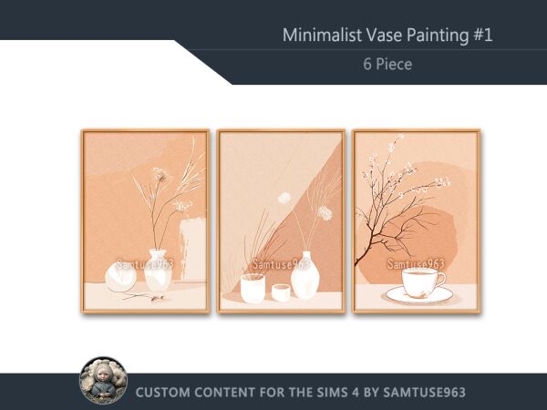 Minimalist Vase Painting #1 Sims 4 CC