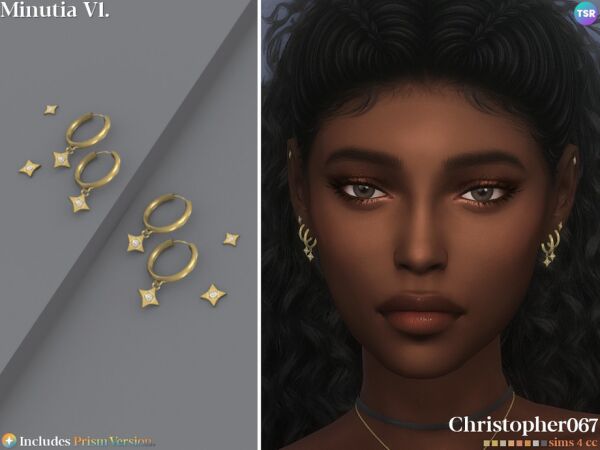 Stunning Minutia Earrings V1 Sims 4 CC