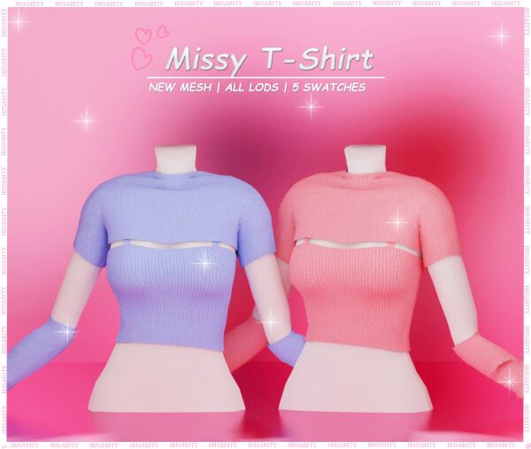 Missy T-Shirt + Hand Warmers: Fashion Must-Have! Sims 4 CC