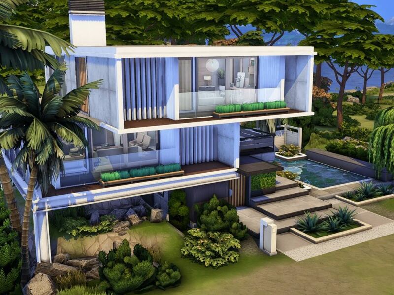 sims 4 cc modern hill house 1 by raysims9 2