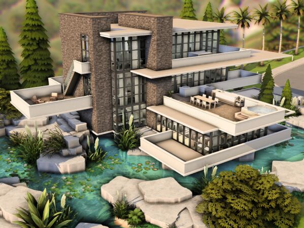 Modern Luxury Mansion (NO CC) Sims 4 CC