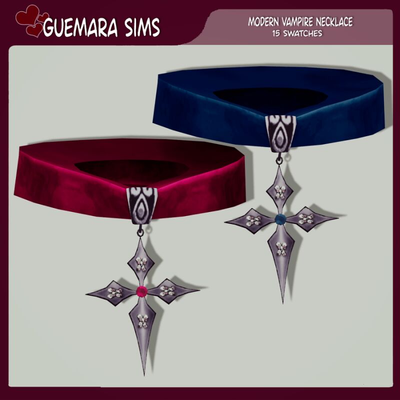 sims 4 cc modern vampire necklace swatches by guemara 2