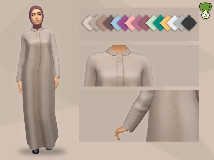 Modest Wear – Abaya #8 for Sims 4 Sims 4 CC