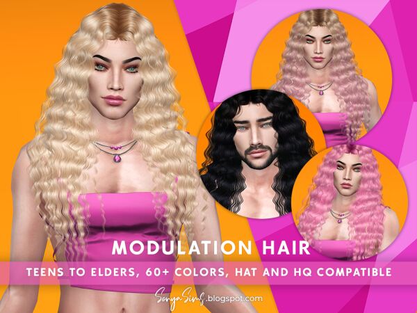 Stylish Long Wavy Hair for Male Sims Sims 4 CC