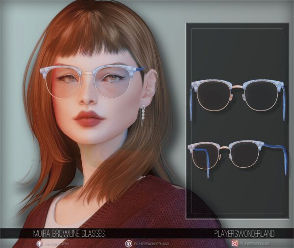 Moira Browline Glasses – Stylish Accessory Sims 4 CC