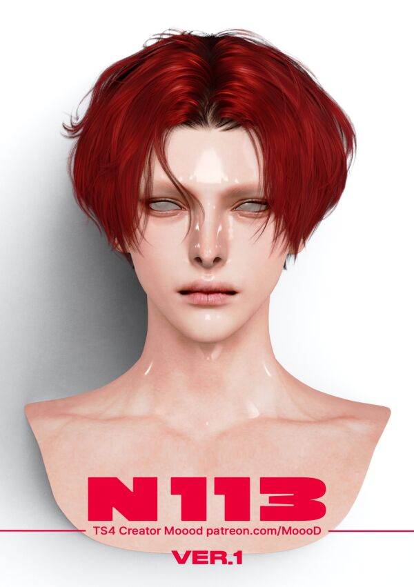 Moood Hair N113 – VER1 By Moood Sims 4 CC