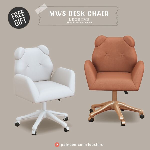 Stylish MWS Desk Chair for Your Workspace Sims 4 CC