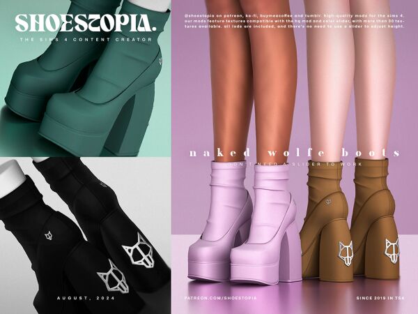 Naked Wolfe Spice Heeled Boots Sims 4 CC