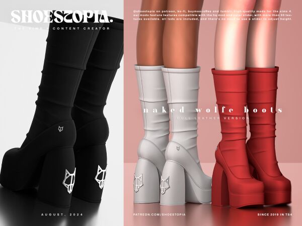 Stylish Knee-Thigh Heeled Boots for The Sims 4 Sims 4 CC