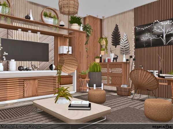 Nature Living Room Sims 4 CC