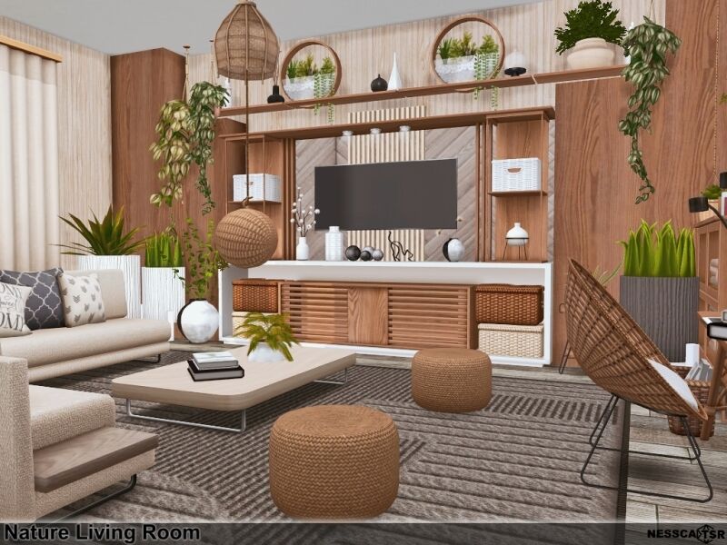 sims 4 cc nature living room 2