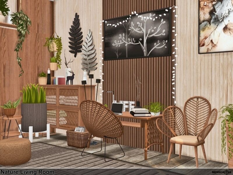 sims 4 cc nature living room 4