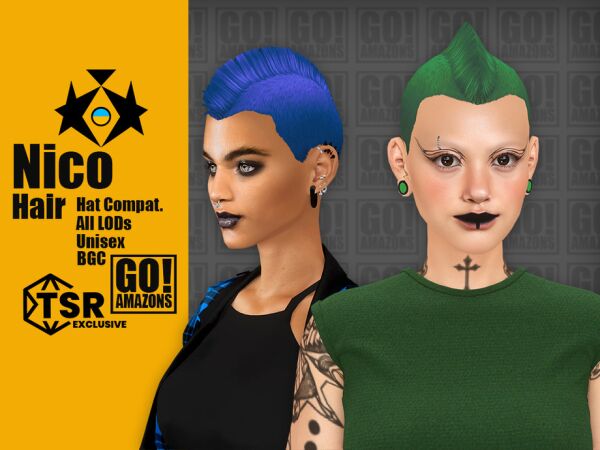 Nico Hair by GoAmazons Sims 4 CC