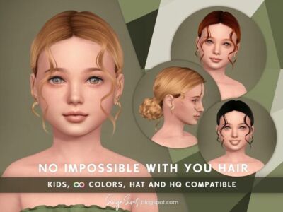 No Impossible With You Kids Hairstyle Sims 4 CC