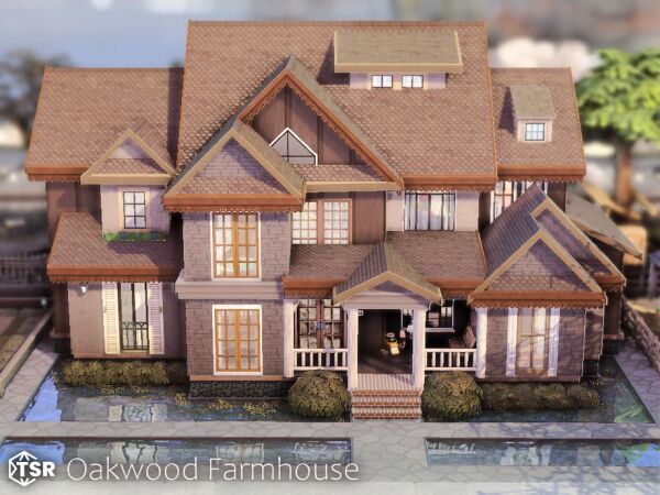 Charming Oakwood Farmhouse Sims 4 CC