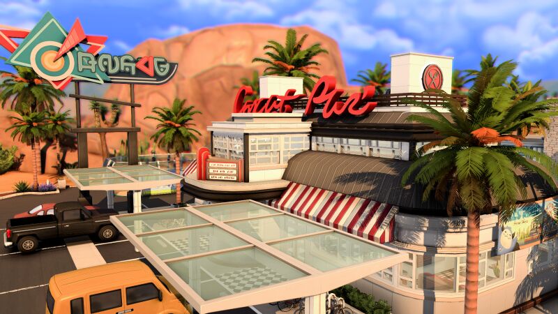 sims 4 cc oasis springs diner by plumbobkingdom 4