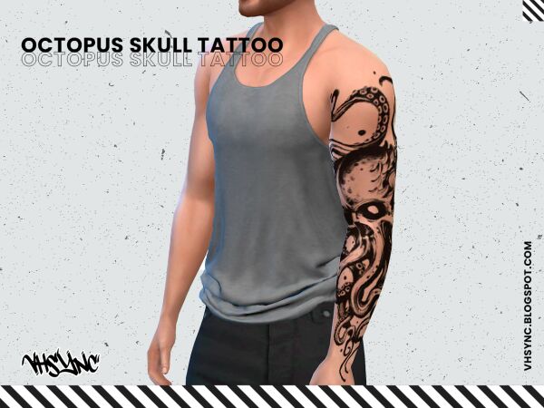 Octopus Skull Tattoo Design Sims 4 CC