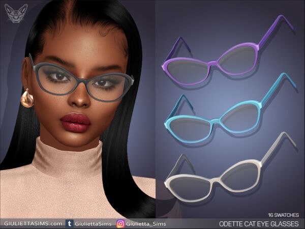 Chic Odette Cat Eye Glasses Sims 4 CC