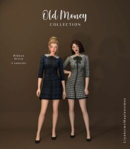 Old Money Collection – Ribbon Dress Sims 4 CC