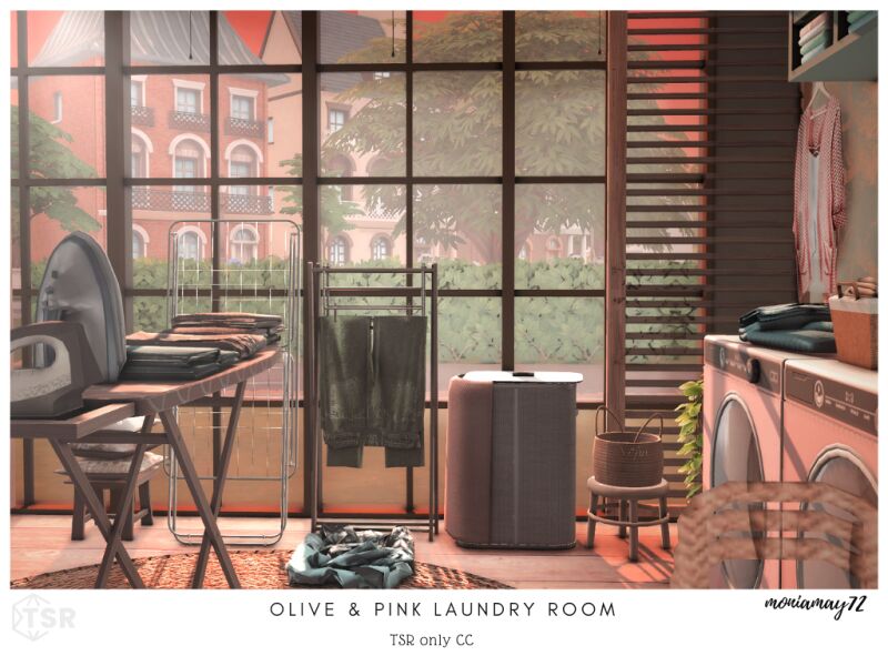 sims 4 cc olive pink laundry room 5