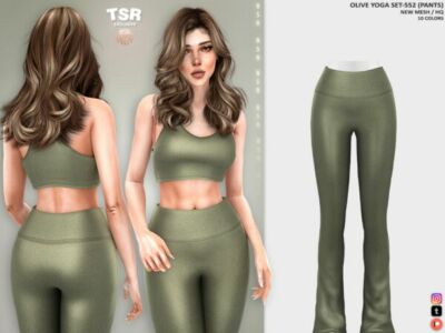 Olive Yoga Set for Stylish Fitness Sims 4 CC