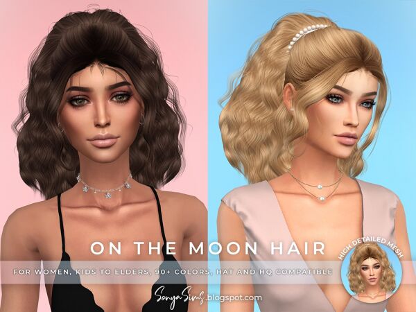 On The Moon Hair for Kids Sims 4 CC