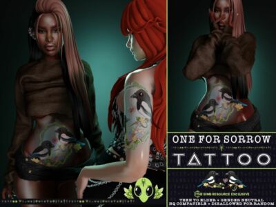 ONE For Sorrow Tattoo – TSR Exclusive Sims 4 CC