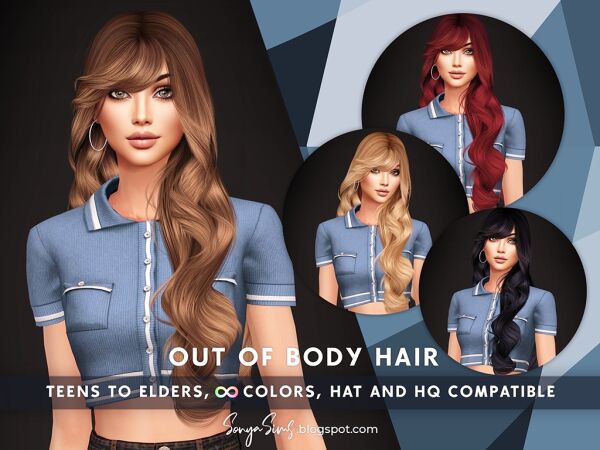 Wavy Hair for Sims – All Ages Sims 4 CC