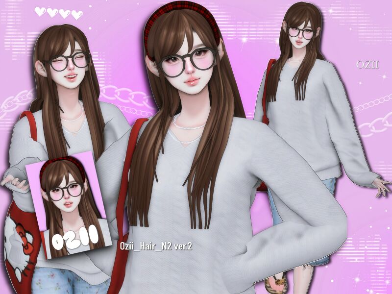 sims 4 cc ozii hair n2 2