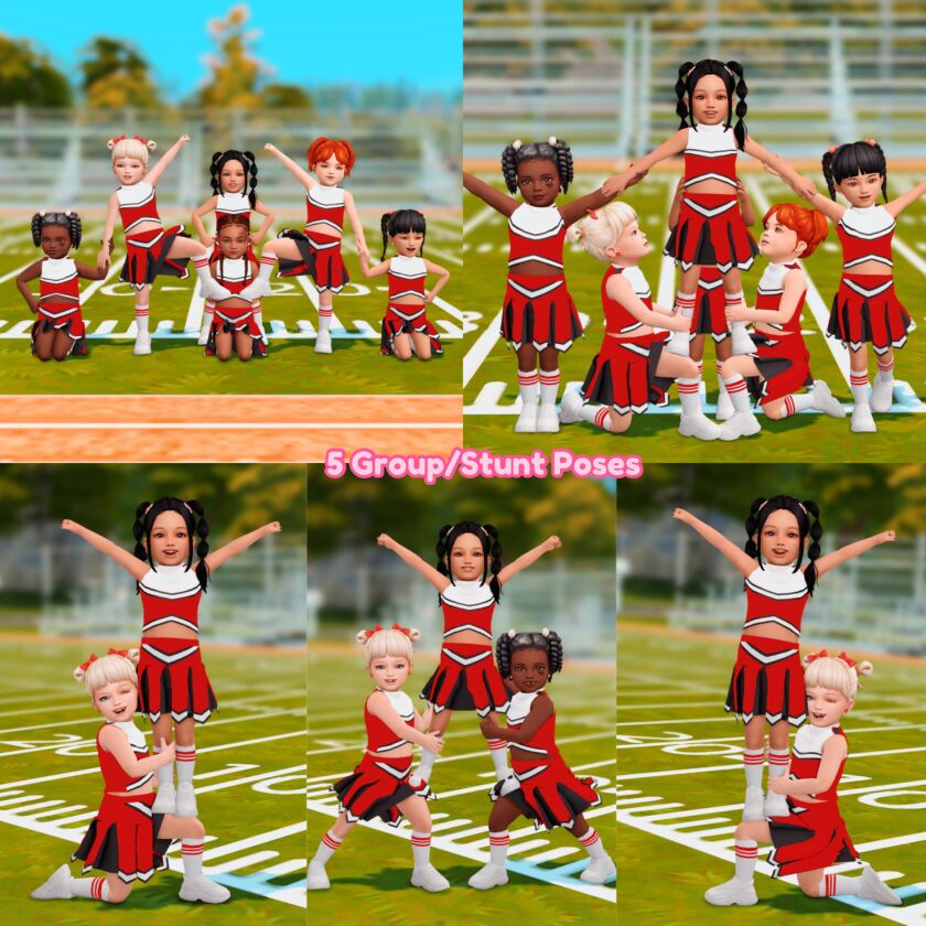 sims 4 cc peewee cheer posepack 3