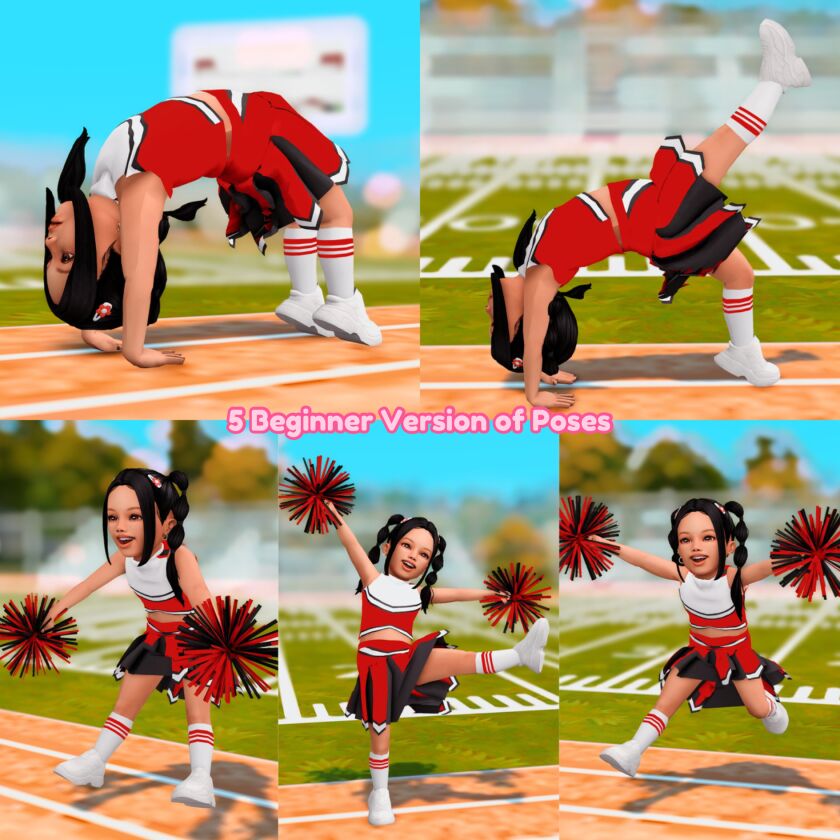 sims 4 cc peewee cheer posepack 4