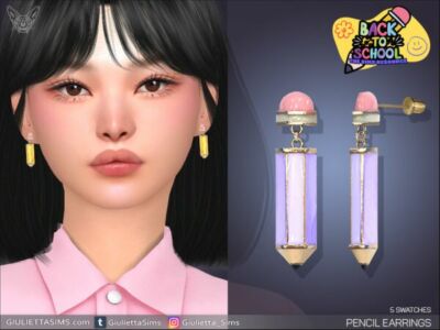 Pencil Earrings Sims 4 CC