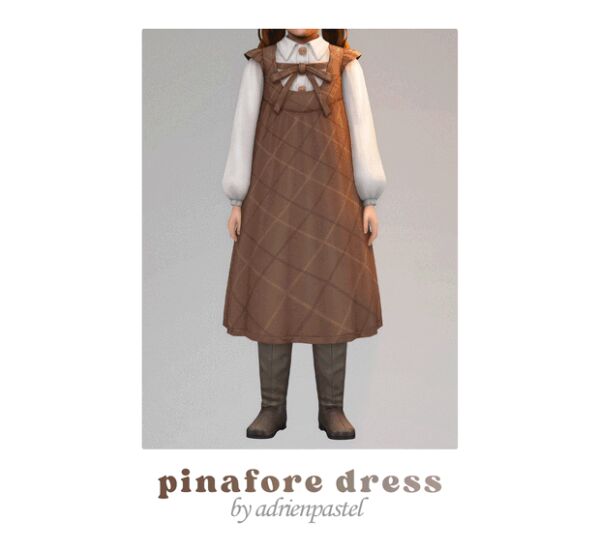 Stylish Pinafore Dress by Adrienpastel Sims 4 CC