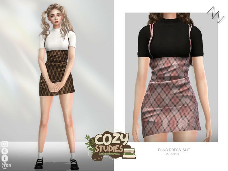 Chic Plaid Dress Suit for Stylish Looks Sims 4 CC