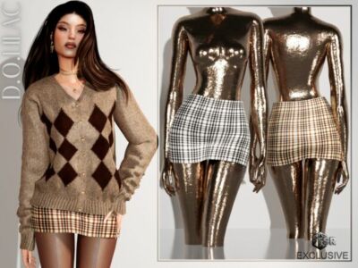 Plaid Mini Skirt DO0671 – Trendy Fashion Item Sims 4 CC