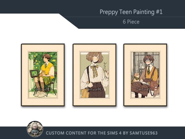 Preppy Teen Painting #1 Extra A Samtuse963 Sims 4 CC