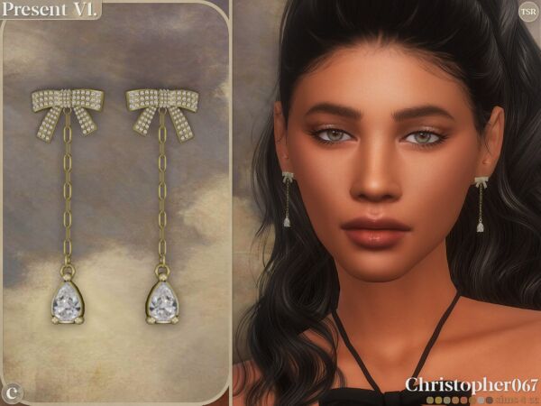 Stylish Present Earrings V1 for Women Sims 4 CC