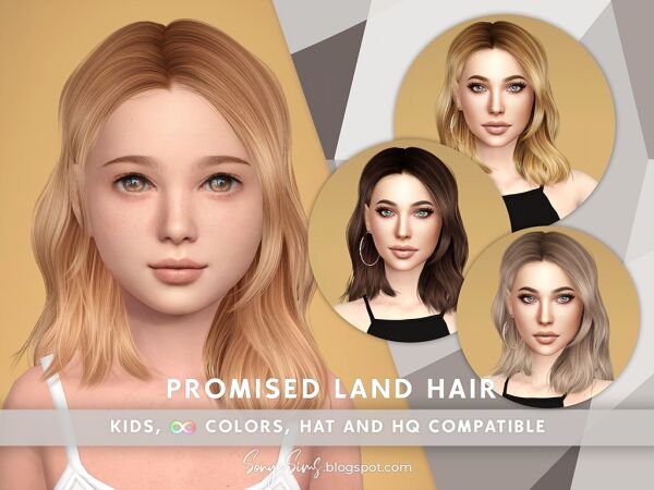 Promised Land Hair for Kids Sims 4 CC